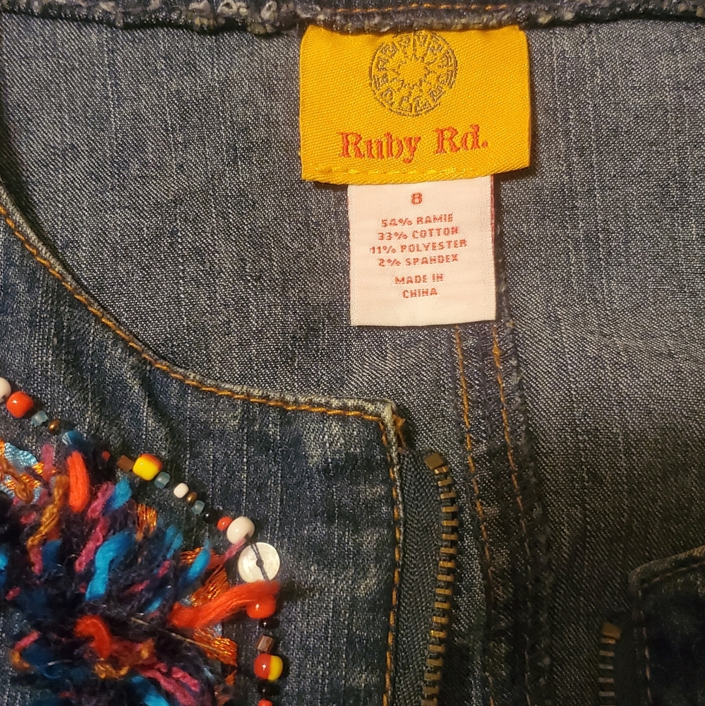 Ruby Rd Denim Jacket, Unique With Multi-Colored F… - image 7
